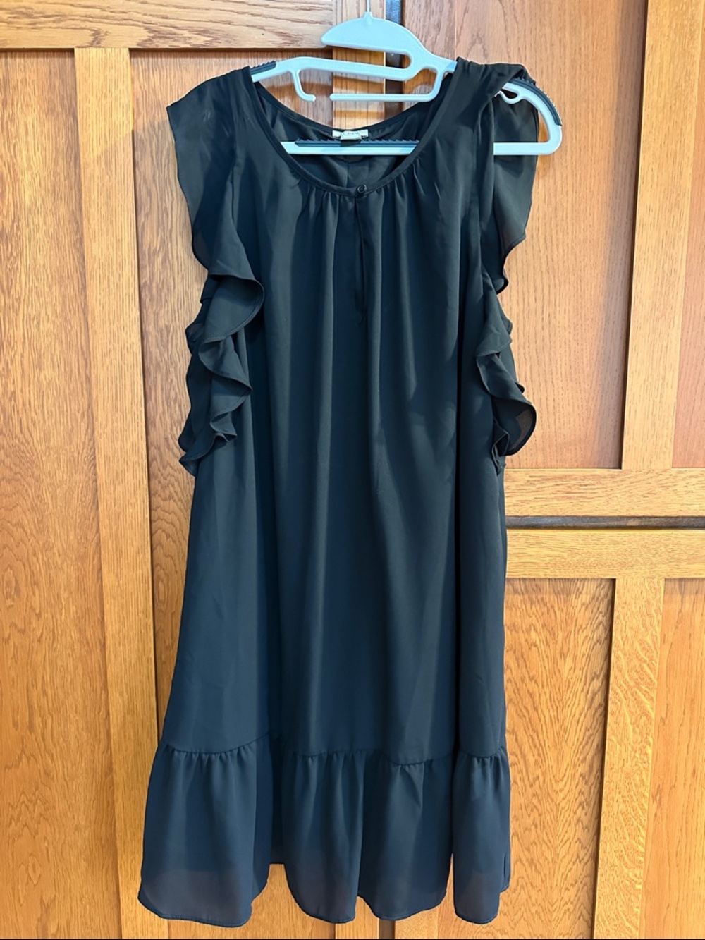 Black Ruffle Sleeve Shift Dress J Crew large